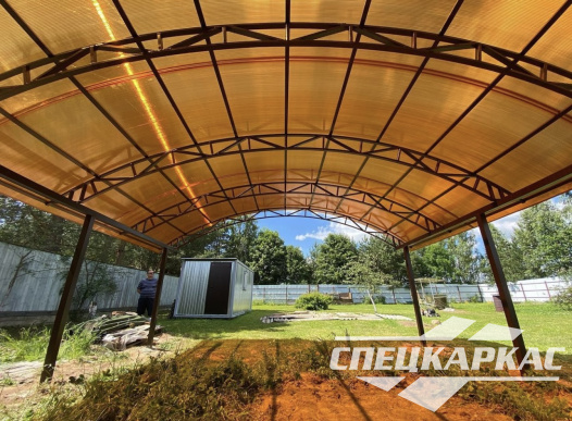 Навес из поликарбоната для зоны барбекю №22 - фото 1186