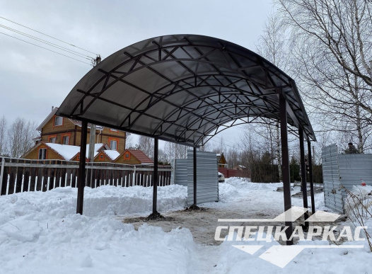 Навес для машины из поликарбоната №48 - фото 1431