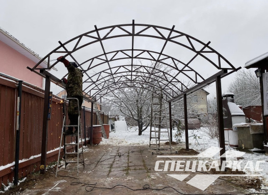 Навес из поликарбоната арочного типа №56 - фото 1512