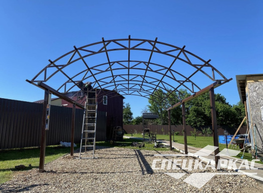 Навес для автомобиля из поликарбоната №20 - фото 1158