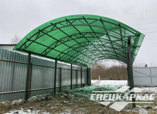 Навес для парковки двух автомобилей друг за другом №62 - фото 1571