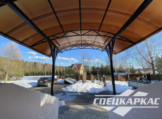 Навес из поликарбоната над входом в дом №46 - фото 1420