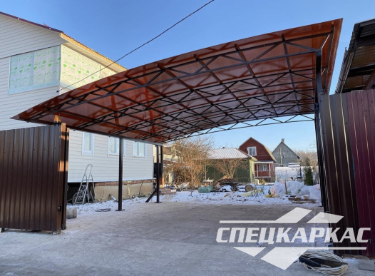 Односкатный навес для автомобилей (скат от соседа) №55 - фото 1505