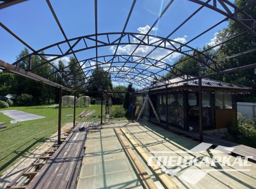 Навес из поликарбоната для бассейна №12 - фото 1084