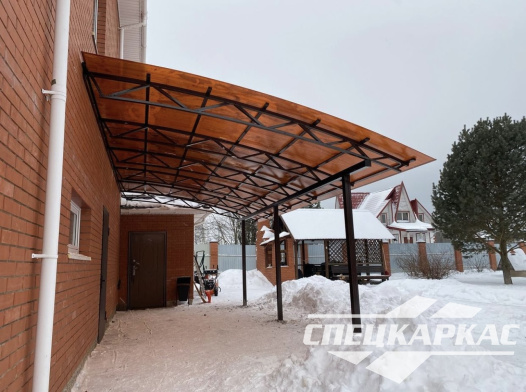 Навес из поликарбоната к дому | Навес над входом №8 - фото 1045