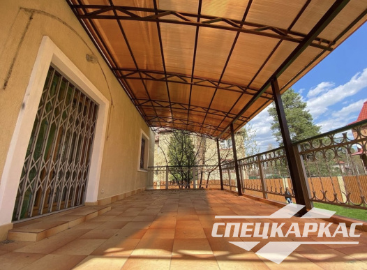 Навес из поликарбоната к дому | Навес над балконом | Навес терасса №14 - фото 1109