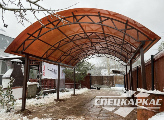 Навес из поликарбоната арочного типа №56 - фото 1519