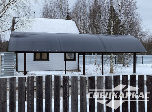 Навес для машины из поликарбоната №48 - фото 1440